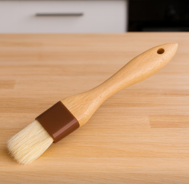 1"W Boar Bristle Pastry / Basting Brush with Wood Handle