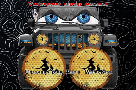 Wicked Witch and moon for a round beast headlight decal.