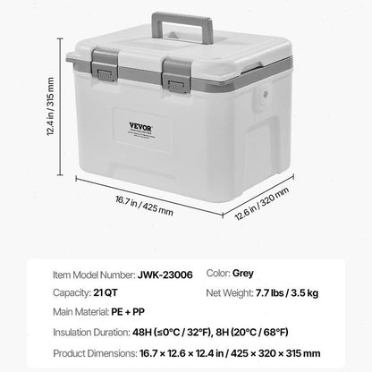 VEVOR Insulated Portable Lunchbox Cooler, Max 52 Qt - Holds 50 Cans, Ice Retention Hard Cooler with Heavy Duty Handle, Ice Chest Lunch Box for Camping, Beach, Picnic, Travel, Outdoor VEVOR Super Brand Day