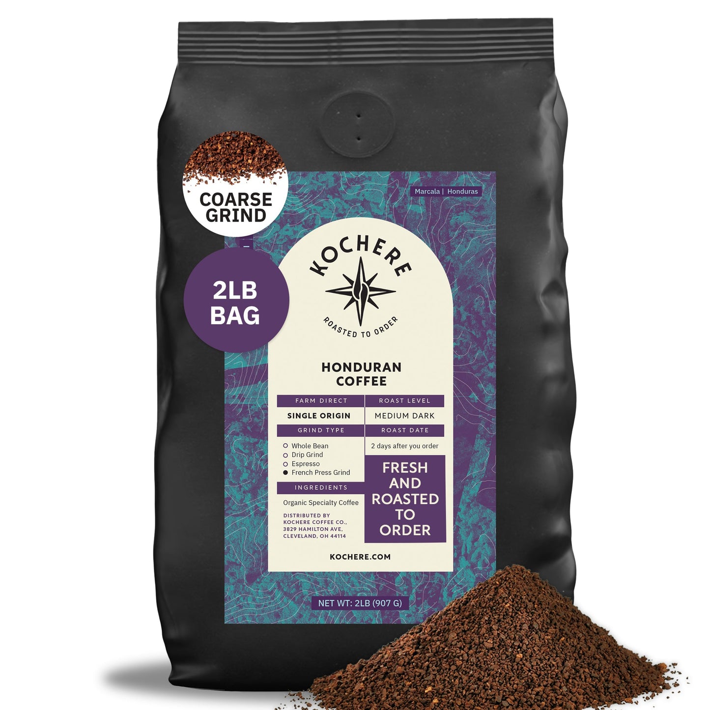Kochere Coffee Honduran Marcala Organic Medium Roast - Caramel, Spice, Brown Sugar Notes