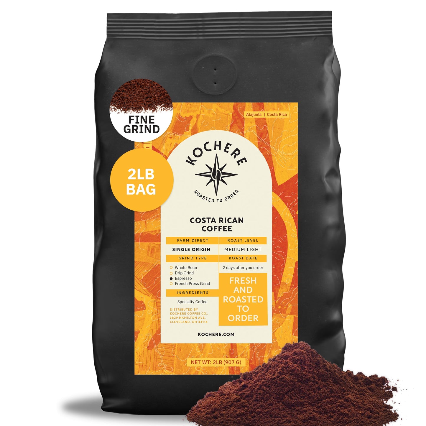 Kochere Coffee Costa Rican Alajuela Medium Light Roast - Sweet Apple, Raisin Notes