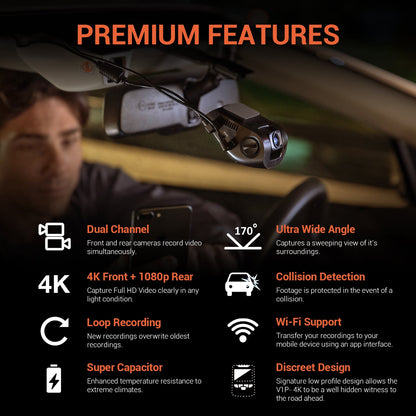 Rexing V1P 4K Dual Channel Dash Cam 4K+1080p with Wi-Fi