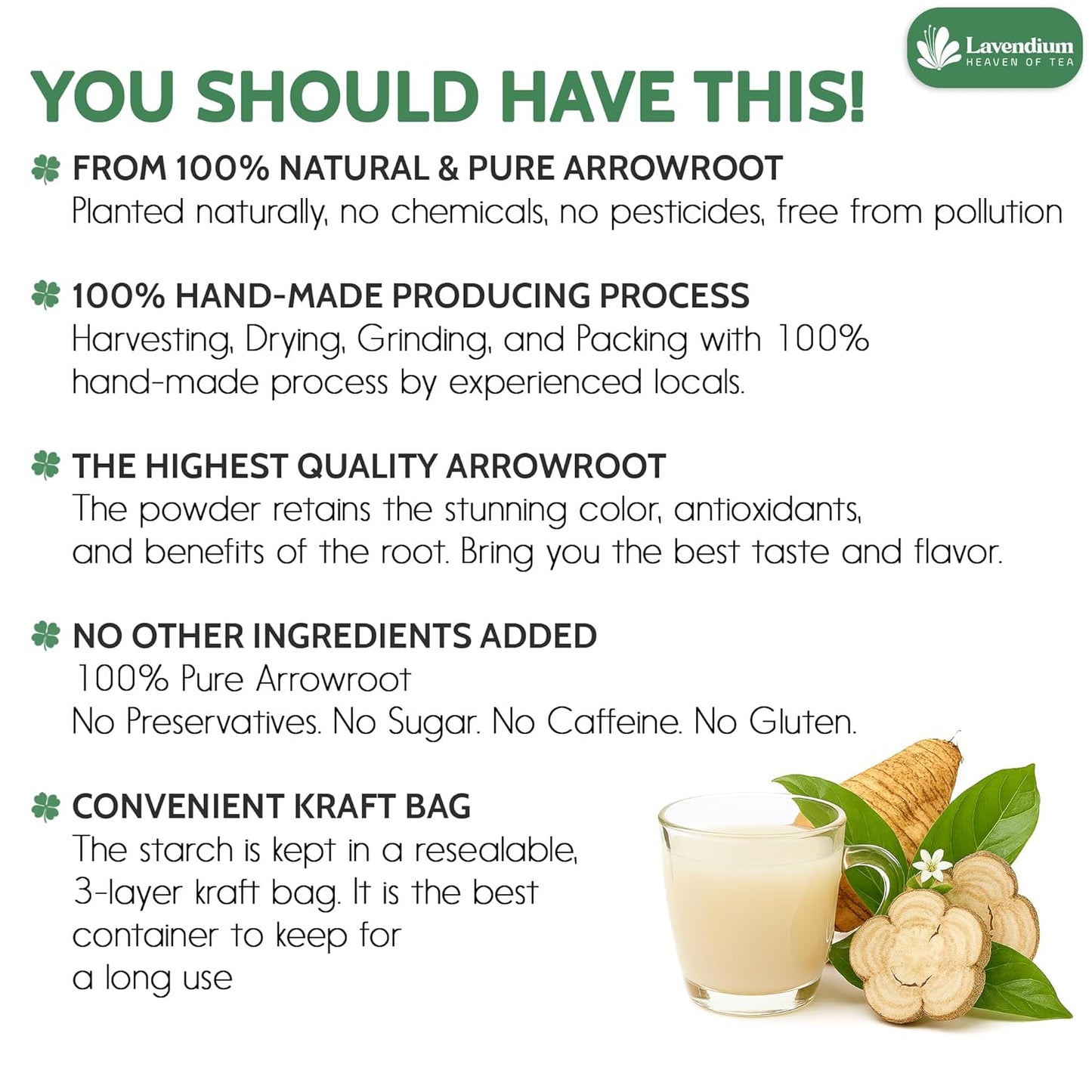 Premium Arrowroot Starch Powder – 17.6oz Resealable Bag, Gluten-Free, Non-GMO, Premium Plant-Based Thickener for Cooking, Baking & Frying.