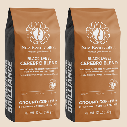 Neobean Cerebro Blend - Mushroom Coffee - Specialty Coffee with 8 Adaptogens