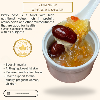 Vinanest 100% Fiber Bird's Nest (Tổ Yến Rút Lông Sợi) 100GR