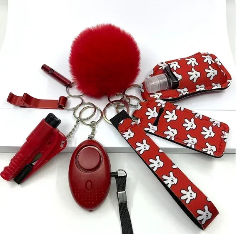 Safety Keychain Full Set, Self Defense Security Keychain Set with Personal Alarm Protective Keychain Accessories for Women Girls
