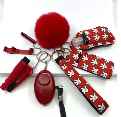 Safety Keychain Full Set, Self Defense Security Keychain Set with Personal Alarm Protective Keychain Accessories for Women Girls
