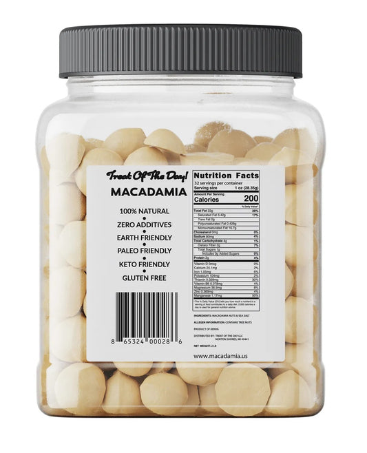 Macadamia.US Treat Of The Day! Organic Macadamia Nuts - Raw Kernel 16oz (1LB)