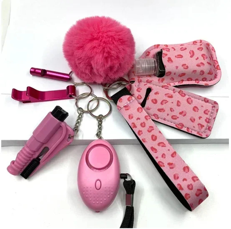 Safety Keychain Full Set, Self Defense Security Keychain Set with Personal Alarm Protective Keychain Accessories for Women Girls