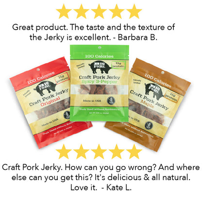 Craft Pork Jerky Collection (24 bags, 8 of each flavor)