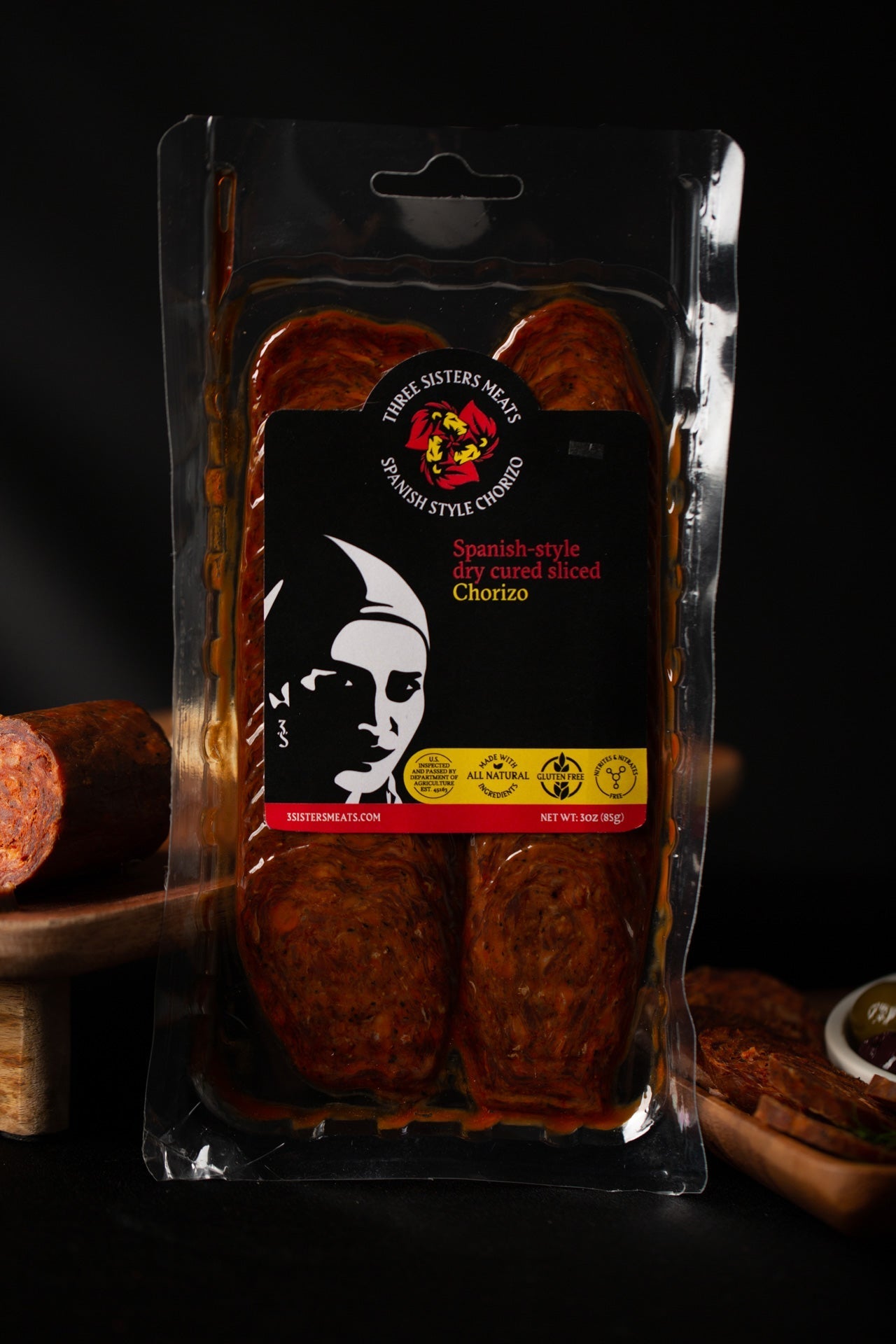 Three Sisters Sliced Dry Cured Chorizo Packs - 15 packs x 3 oz