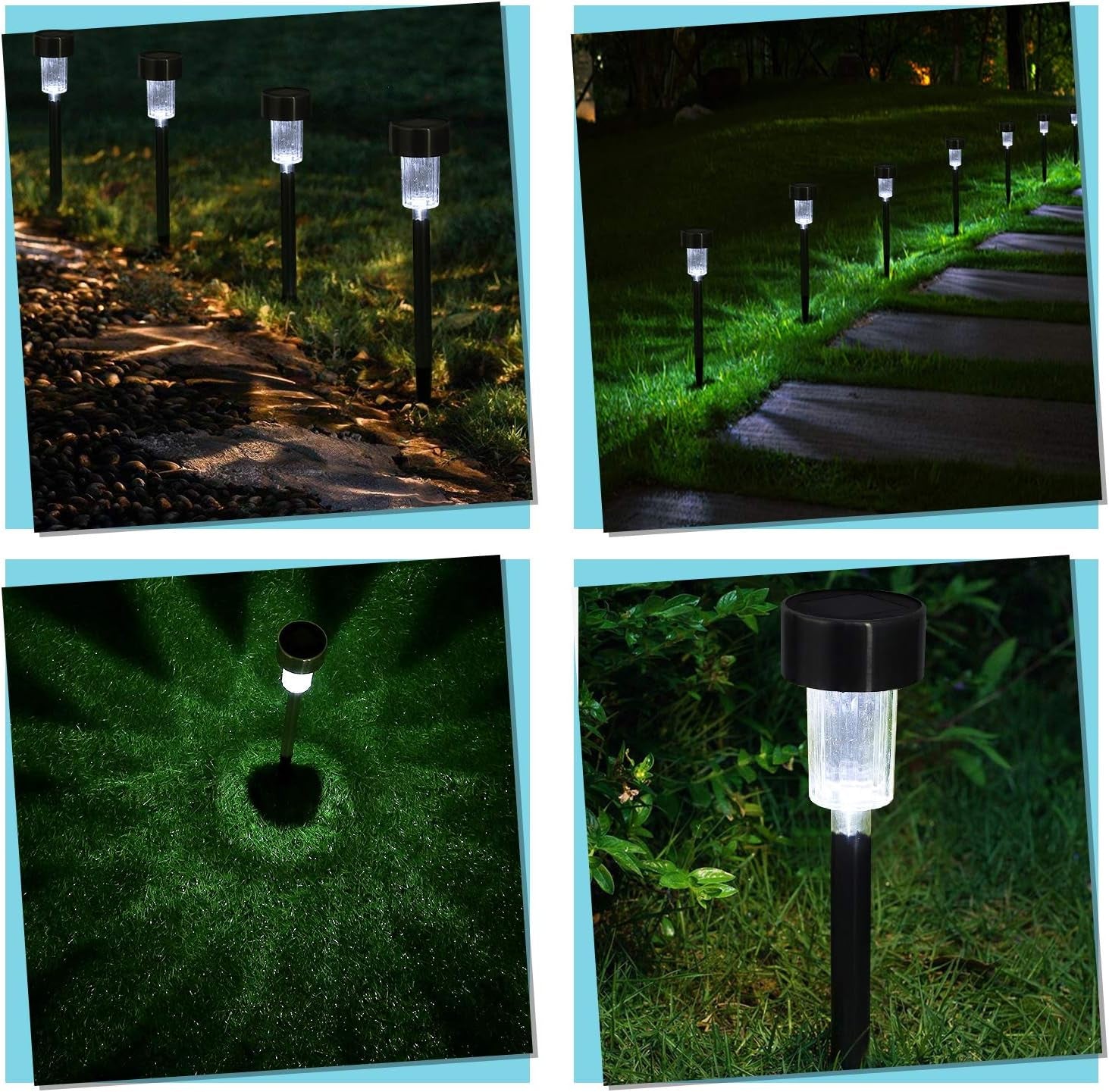 Solar Lights Outdoor, 12Pack Solar Pathway Lights Outdoor, Waterproof, LED Landscape Garden Lights Solar Powered, Outdoor Lights Solar Garden Lights for Pathway, Walkway, Patio, Yard, Driveway