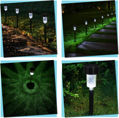 Solar Lights Outdoor, 12Pack Solar Pathway Lights Outdoor, Waterproof, LED Landscape Garden Lights Solar Powered, Outdoor Lights Solar Garden Lights for Pathway, Walkway, Patio, Yard, Driveway