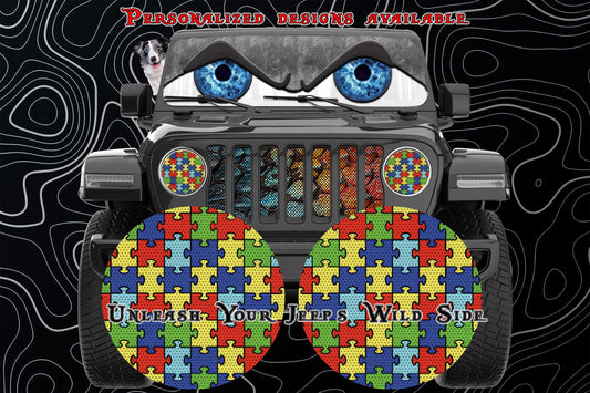 Autism awareness for a round headlight decal.