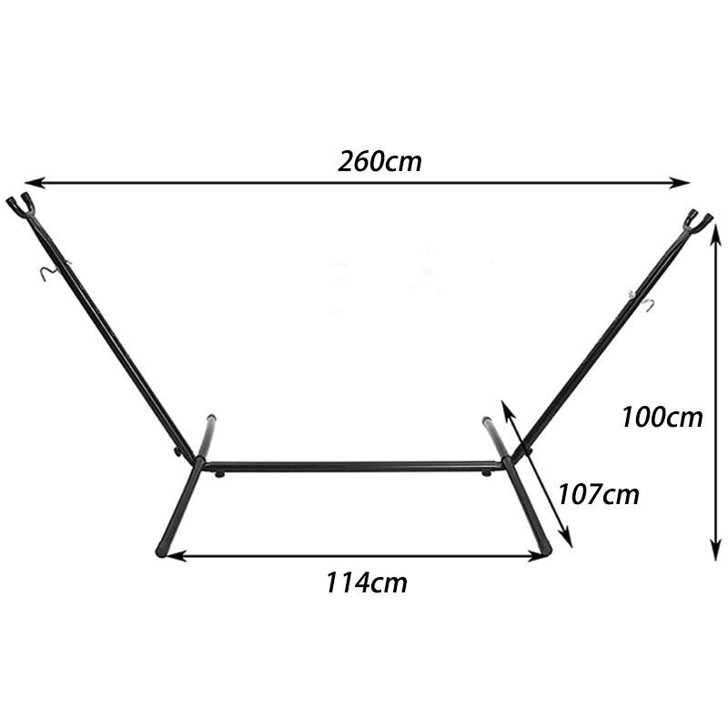 Double Hammock Set with Steel Stand,Brazilian Style Double Hammock Set with Steel Stand 450Lb Capacity Steel Stand, Premium Carry Bag Included, for Backyard, Camping,Garden Double Hammock Canvas Outdoor Patio,Heavy Duty Portable Hammock Stand