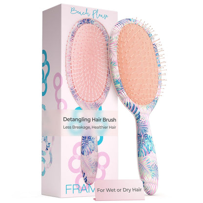 Pink Hair Brush Detangler, Detangling Hairbrush for Women, Wet Hair Brush for Girls, Hair Detangler Brush, Wet Hairbrush, Hairbrushes, Girls Hairbrush Detangler, Reduces Frizz - Floral
