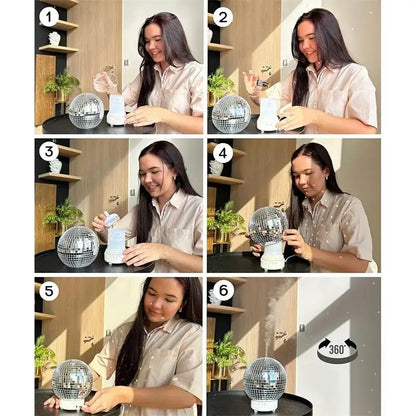 Creative Rotating Laser Ball Aromatherapy Machine Home Desktop Humidifier Diffuser Timer Mode 7 Color LED Rotating Light Humidif