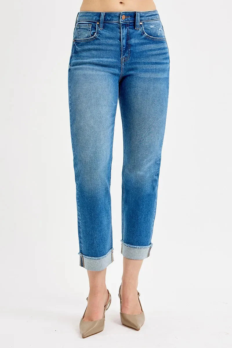 RISEN Jeans - Full Size High Rise Boyfriend Fit Ankle Jeans