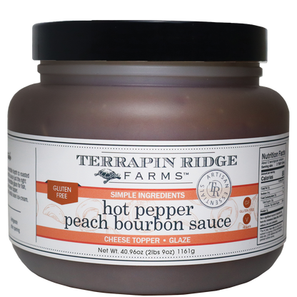 Hot Pepper Peach Bourbon Sauce - Quart