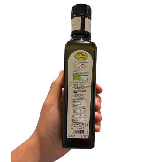 Olio Presta Olive Oil, Organic, Extra Virgin Olive Oil Glass Bottle - 12 bottles x 8.5 fl oz case