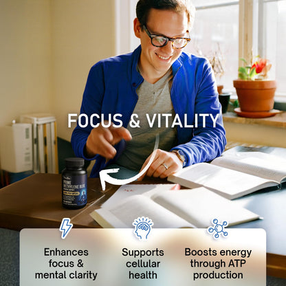 Methylene Blue Capsules - Natural Cacao and Vitamin C Ester for Added Support, Cognitive Supplement