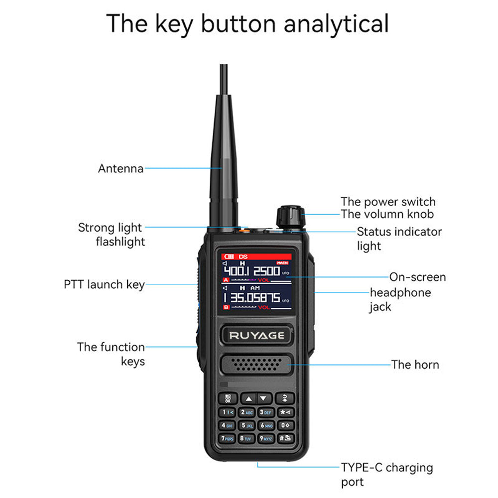 Ruyage Radio Analog Signal 10W Walkie-Talkie(UV98)