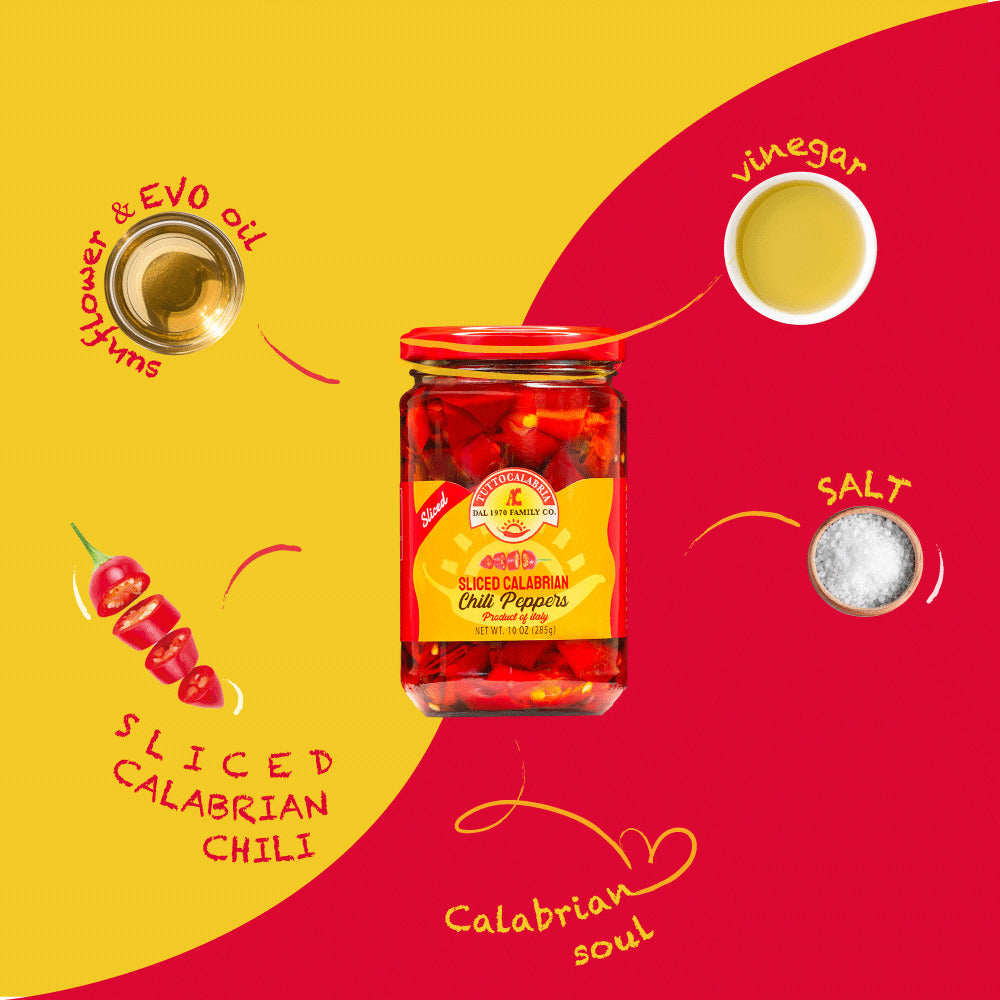 TuttoCalabria Sliced Calabrian Chili Peppers, 10 oz