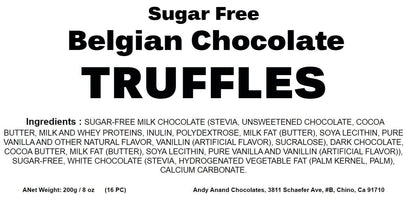 Andy Anand Sugar Free Belgian Chocolate Truffles | Exquisitely Delicious, You Won't Believe They're Sugar Free | Diabetic Friendly Gift Box | Perfect for Connoisseurs, Amazingly Delicious (15 Pieces)