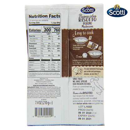 Riso Scotti Buona Idea Ready Risotto 15 Minute (Porcini) – 7.4 oz (2 Servings)