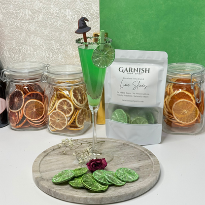 Wicked Inspired Pink and Green Luster Dust Dried Lime Garnish Set 2 Pack