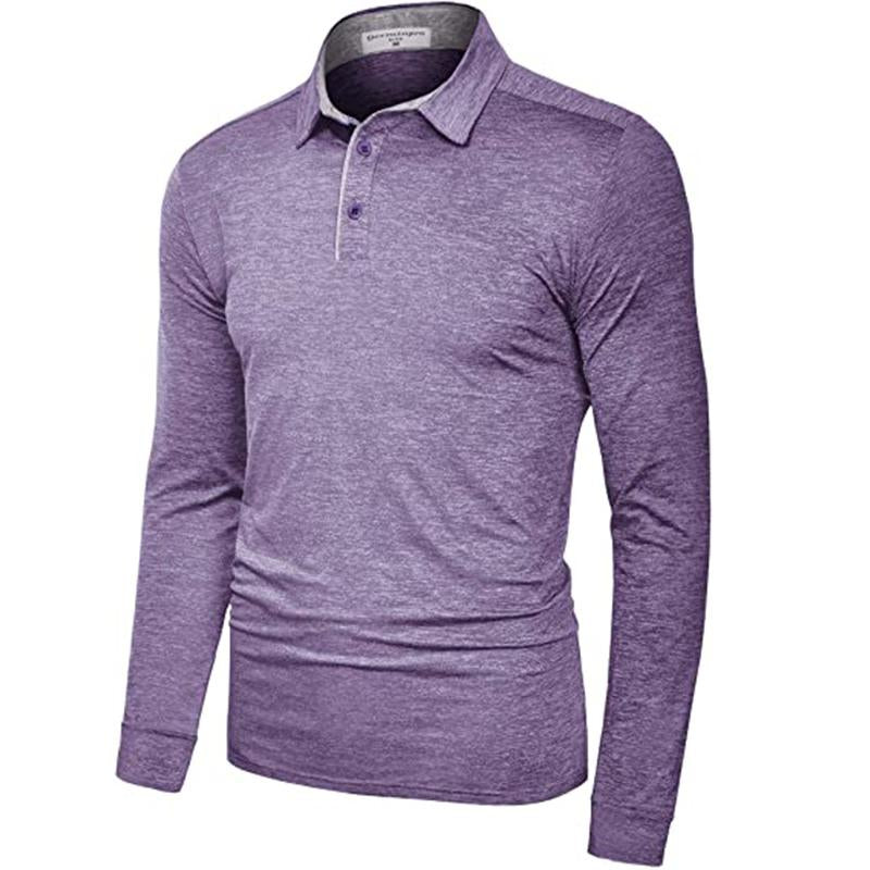 Men'S Solid Shirts New Style Casual Tshirts Polyester Henley Golf Polo Quick Dry Breathable Anit-Wrinkle Full Long Sleeve T-Shrit Tops New Arrival Summer Autumn Tee Menswear Underwear Plain Fabric