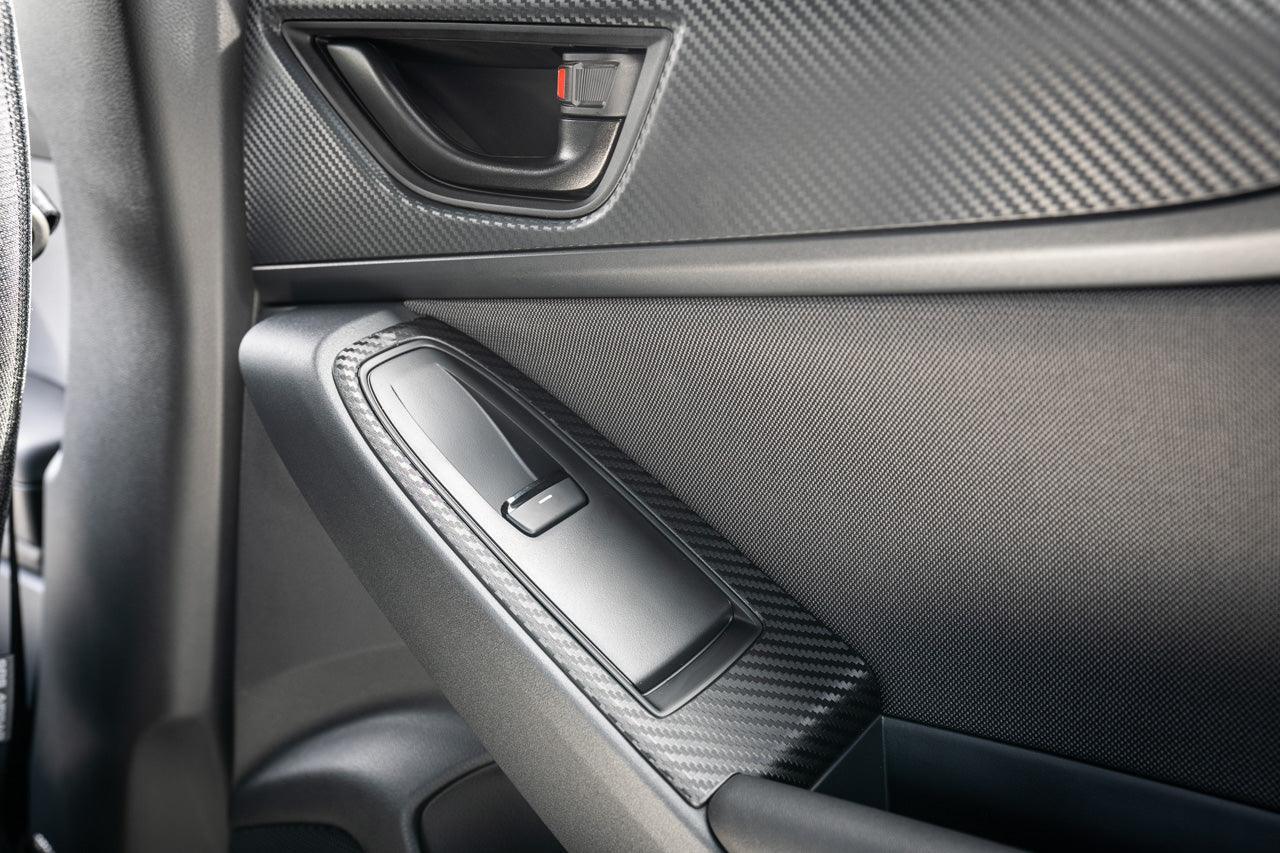 3D Carbon Door Switch Panel Overlays (Front / Rear) - 2022+ Subaru WRX