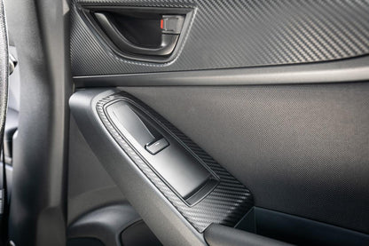 3D Carbon Door Switch Panel Overlays (Front / Rear) - 2022+ Subaru WRX