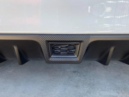 3D Carbon Fiber Rear Fog / F1 Bumper Cover Overlay - 2015-2021 WRX / STI