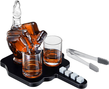 Middle Finger Whiskey Decanter Set with Glasses
