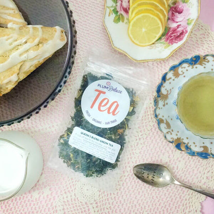 Plum Deluxe Tea Queen's Blend Green Tea (Lemon Crème Earl Grey)