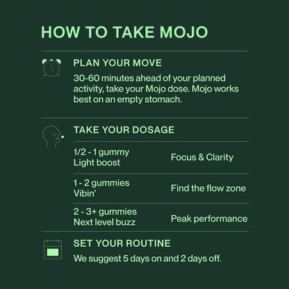 Mojo | Mushroom Dosed Gummies Extra Strength Brain Boost Gummies - Strawberry Tangerine