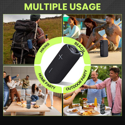 Halo Portable Wireless Bluetooth Speaker by Fuzix – Compact High-Quality Sound, Long Battery Life, TWS Stereo, Micro SD, USB, AUX Audio
