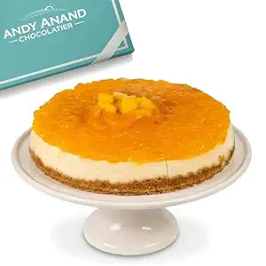 Andy Anand Tropical Fruit Cheesecake, 9-Inch, 2 lb – Pineapple, Pears & Peach Glaze, NY-Style, Real California Cream Cheese Gift Box