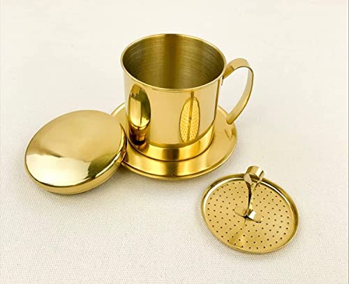 Vietnamese Slow Drip Filter - 12 Oz Gold Color