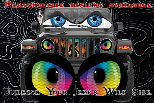 mean Rainbow eyes headlight decals