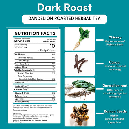 Dandelion Dark Roast Roasted Herbal Tea