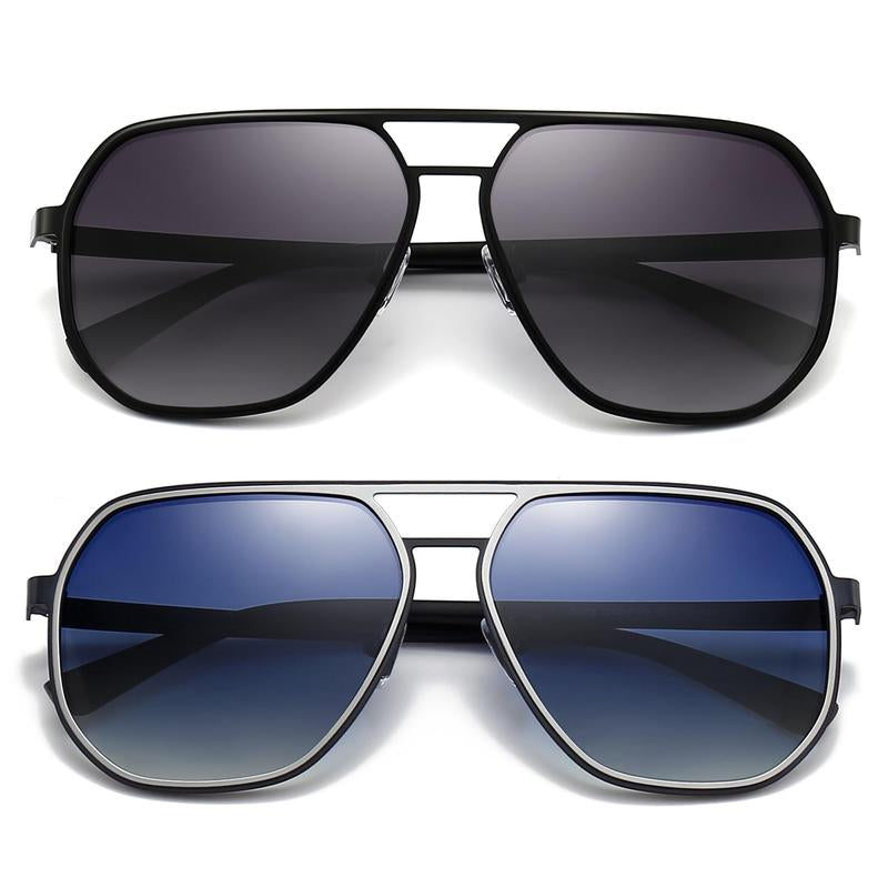 〖Dealsforyoudays〗Sungait Polygon Aviator Sunglasses for Men Polarized Trendy Square Sun Glasses Retro Pilot Shades UV Protection
