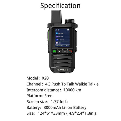 Ruyage Radio Nationwide PTT Walkie-Talkie(X20)