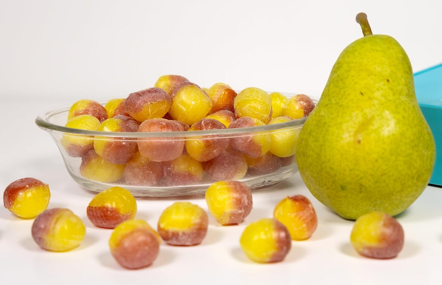 Andy Anand Chocolatier Sugar Free Pear Drops, Hard Candy Boiled in Copper Kettle for that unique taste, Flown from Europe 25 Pieces - Sugar & Aspartame Free - Naturally Flavored & Sweetened - Non-GMO, Gluten Free, Keto & Diabetic Friendly