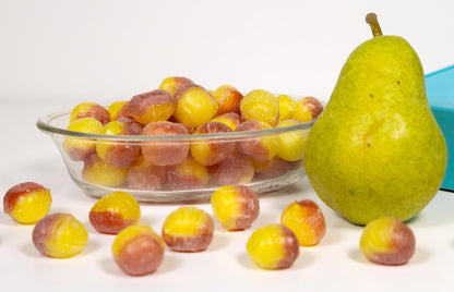 Andy Anand Chocolatier Sugar Free Pear Drops, Hard Candy Boiled in Copper Kettle for that unique taste, Flown from Europe 25 Pieces - Sugar & Aspartame Free - Naturally Flavored & Sweetened - Non-GMO, Gluten Free, Keto & Diabetic Friendly