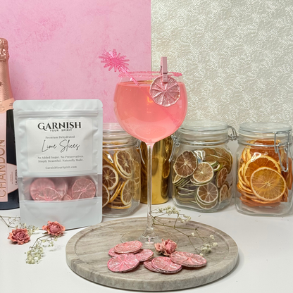 Wicked Inspired Pink and Green Luster Dust Dried Lime Garnish Set 2 Pack