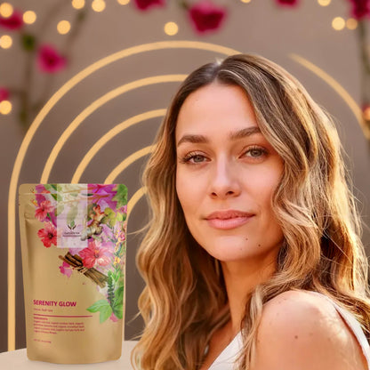 Serenity Glow Loose Tea, Metabolism Support - Ayurvedic Blend with Tulsi & Rooibos - Herbal & Caffeine Free - Organic & Kosher