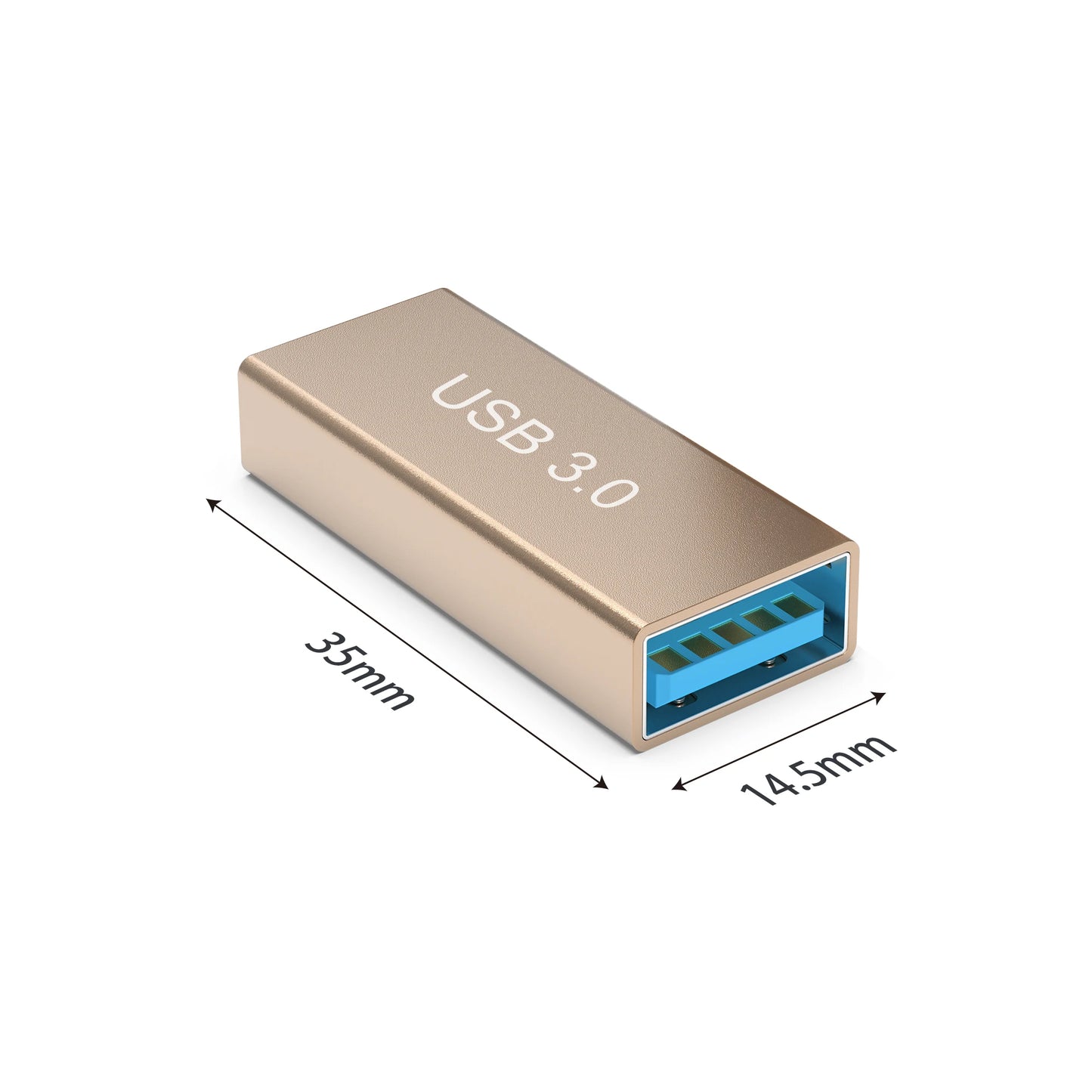 USB 3.0 Type a Female to a Female Connector Adapter OTG AF to AF Coupler F/F Gender Changer Extender Converter Gold