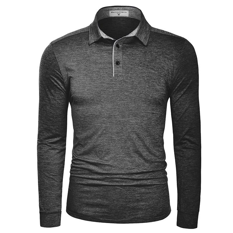 Men'S Solid Shirts New Style Casual Tshirts Polyester Henley Golf Polo Quick Dry Breathable Anit-Wrinkle Full Long Sleeve T-Shrit Tops New Arrival Summer Autumn Tee Menswear Underwear Plain Fabric